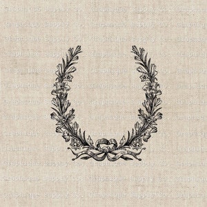 Zarte Lorbeerkranz SVG Clipart, inspiriert IOD Transfer, Hand gezeichnet Kranz, Natur ClipArt