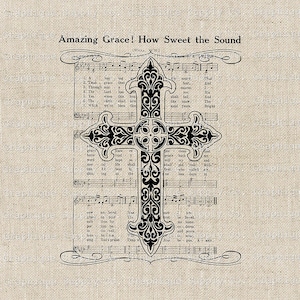 Cross ClipArt Amazing Grace Quote - Instant Download wall art printable- sublimation png file religious scripture Christian digital art