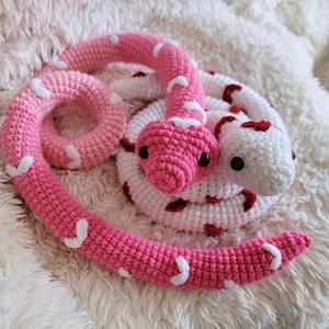 Snake Decor, Valentines Day Gift, Snake Plush, Snake with Hearts, Stuffed Animal for Girlfriend, Snake Lover Gift, Reptile, Greenhouse Decor