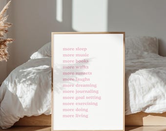 Póster de afirmación rosa, decoración de apartamentos, descarga digital, decoración de dormitorios, impresiones de baño modernas, arte de pared inspirador, arte estético rosa para pared de dormitorio.