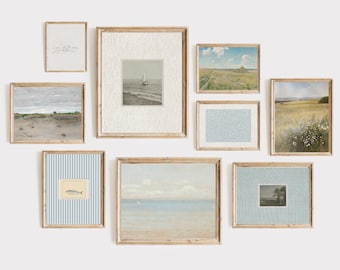east coast grandmillennial decor, coastal granddaughter gallery wall prints, vintage coastal cottage decor, coastal cowgirl, beach house