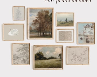 100+ french country gallery wall prints, vintage cottagecore decor, vintage wall art, rustic farmhouse printables digital download