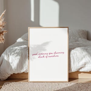 good morning you stunning stack of sunshine print trendy apartment dopamine decor positive affirmation hand drawn quote digital download