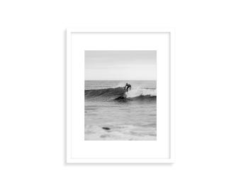 beach surf photography print, coastal art, digital download, coastal surf wall art, california photography, black and white