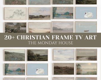 Arte cristiano para televisión, arte mural cristiano costero, arte bíblico para televisión, descarga digital de pinturas de paisajes vintage, arte mural bíblico para televisión.