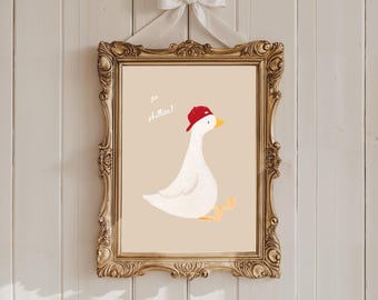 Silly Goose Art, Boys Bedroom Ideas, Duck Prints, Phillies Wall Art, Goose Print Playroom Wall Art, Dopamine Decor, Minimalist Goose, Philly