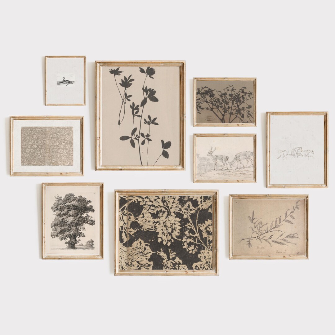 Set of 9 French Country Gallery Wall Prints, Vintage Cottagecore Decor ...