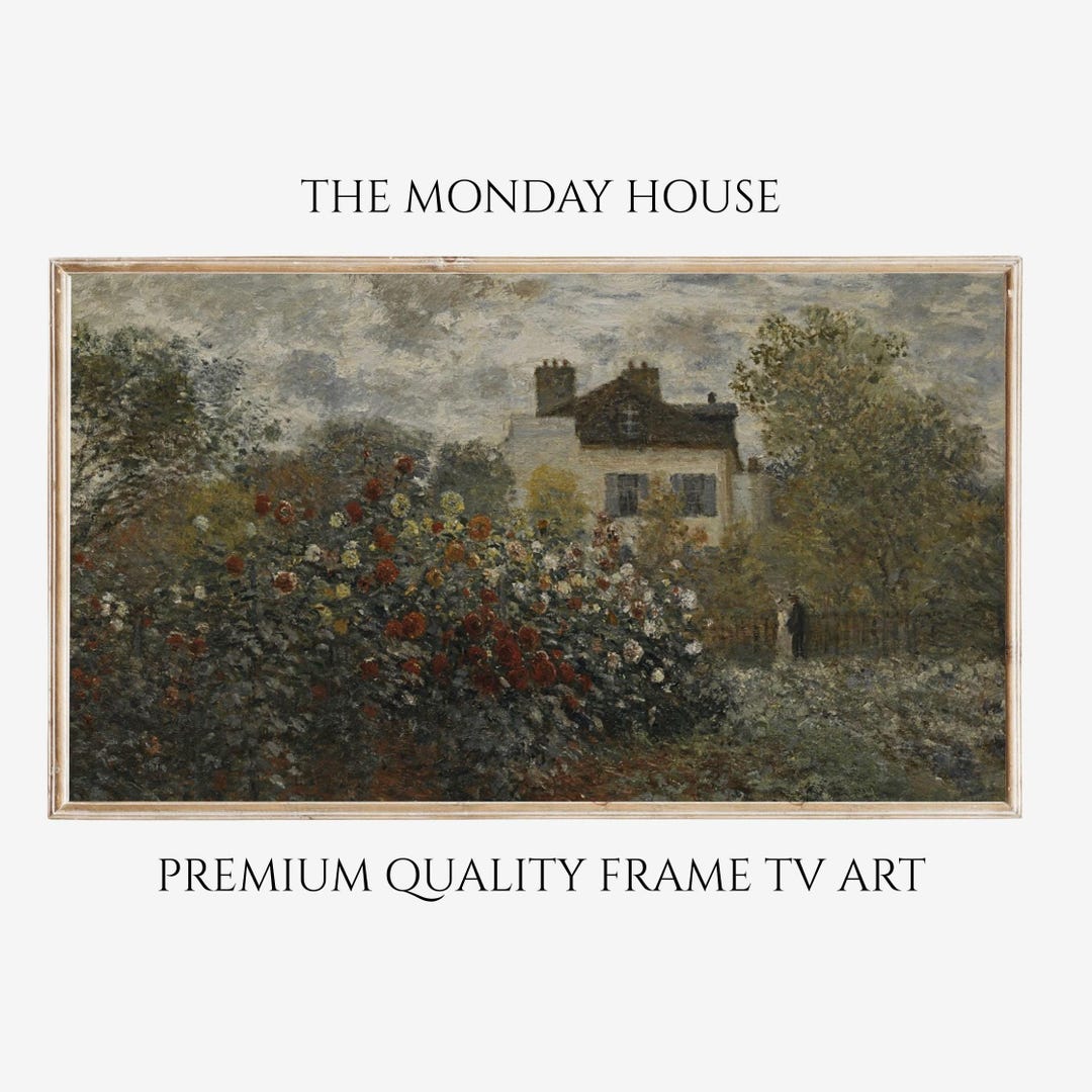 Samsung Tv Frame Art, Dark Moody Spring Tv Art, Vintage Landscape ...