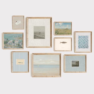 east coast grandmillennial decor, coastal granddaughter gallery wall prints, vintage coastal cottage decor, old money, beach house