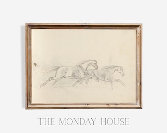 vintage horse sketch, western rodeo decor, farmhouse decor, country nursery wall art, boy room wall decor, rustic ranch wall art, cowboy