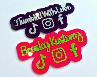 Custom Acrylic Social Media Sign – Business Branding Watermark