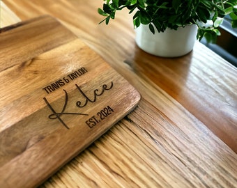Personalized Charcuterie Board with Handle Serving Board Personalized Cheese Board Engagement Gift Anniversary Gift Valentines Gift Newlywed