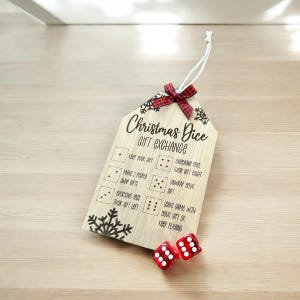 Christmas dice game, holiday party game, presents, gifts