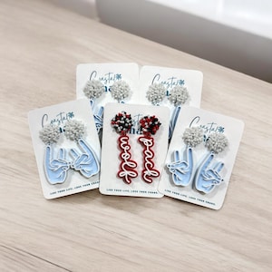 Seed bead team Earrings - Stylish and Acrylic Jewelry, earrings, game day, school spirit, team earrings