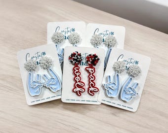 Personalized Team Acrylic Earrings – Seed Bead Detail, Game Day Spirit
