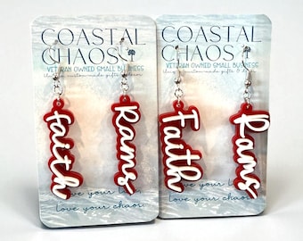 Personalized Game Day Earrings, School Spirit Acrylic Dangles