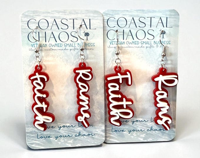 Personalized Game Day Earrings, School Spirit Acrylic Dangles