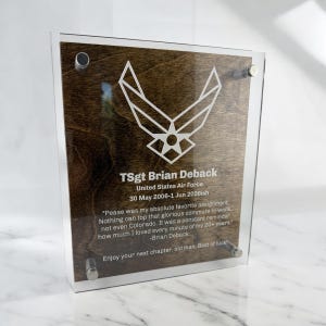 Military Custom Recognition Plaque | Retirement, Promotion, and Achievement Awards