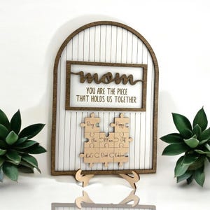 Personalized Puzzle Family Sign | “You Are the Piece That Holds Us Together” Gift for Mom | Mother’s Day, Birthday, or Christmas Gift