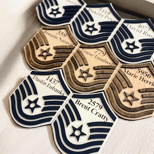 Personalized Military Promotion Gift, Engraved Rank Stripes
