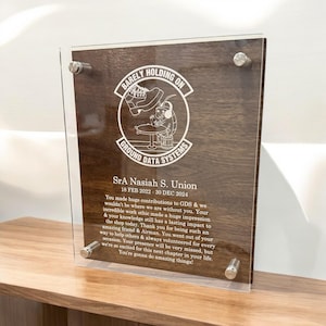 Custom Recognition Plaque | Retirement, Achievement, Service Awards | Personalized Wood and Acrylic Custom plaque, going away gift