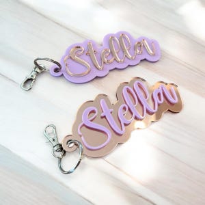 Personalized keychain, backpack tag, custom, cute keychain, fun accessory, acrylic keychain personalized, custom name charm, school tag