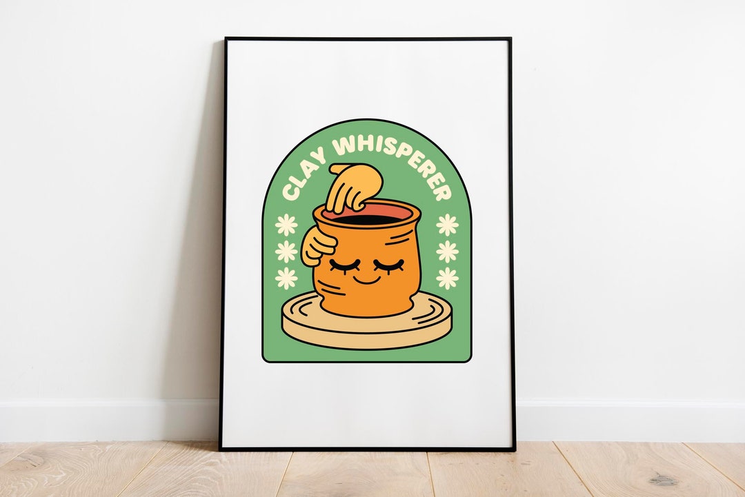Clay Whisperer Green Pottery Pun Poster pdf Download Only Etsy