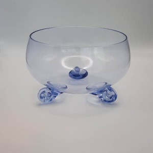 Vintage Light Blue Footed Dessert Bowls - Set of 4