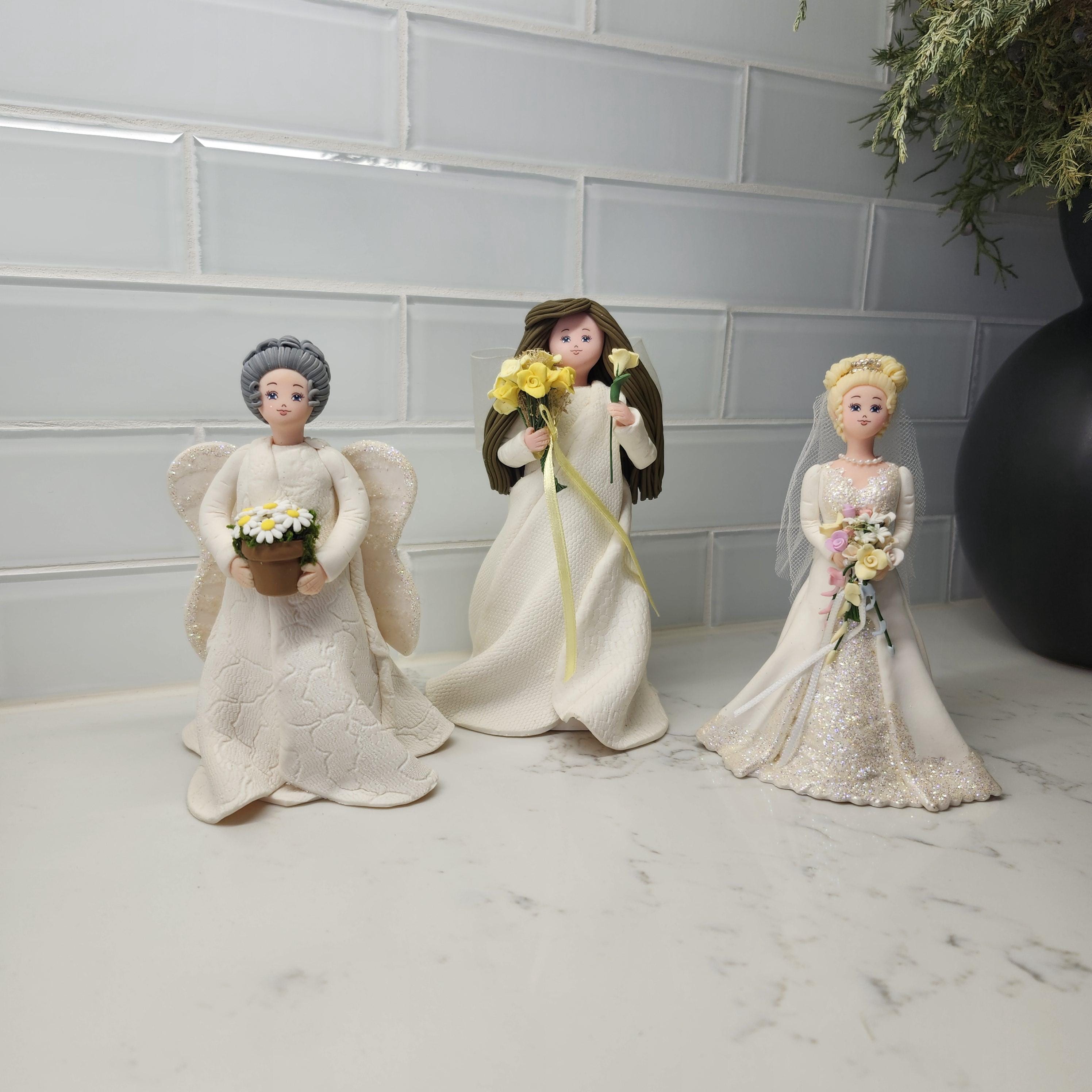 Vintage Kneeded Angels, Bride Angel, Grandmother Angel