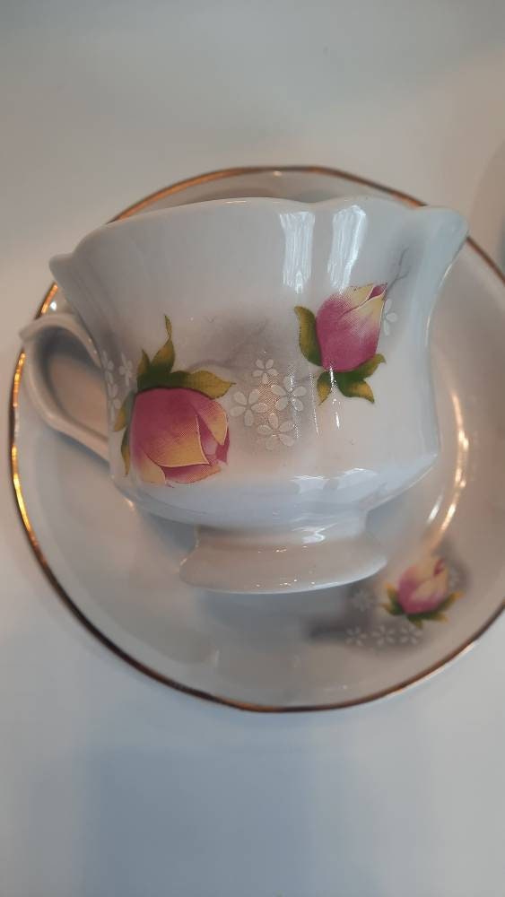 Vintage Tea Set, Soviet Ukraine Korosten Porcelain Tea Set , Creamer