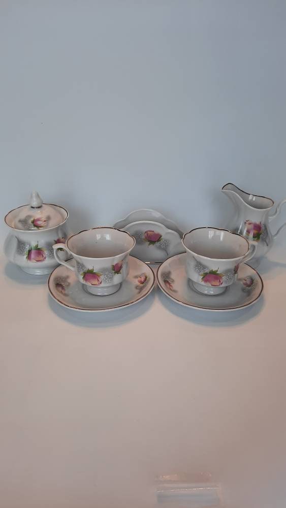 Vintage Tea Set, Soviet Ukraine Korosten Porcelain Tea Set , Creamer