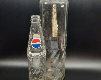 Vintage Pepsi Bottles: Tall & Small Collectible Decor, Lot of 2