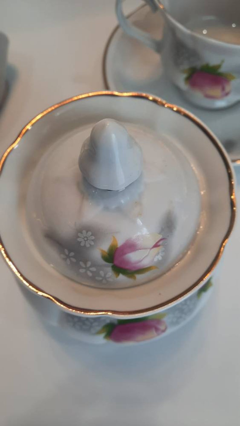 Vintage Tea Set, Soviet Ukraine Korosten Porcelain Tea Set , Creamer