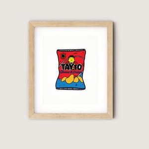 Irish Food Tayto Cheese and Onion Crisps Illustration Poster (Digital Printable Poster)