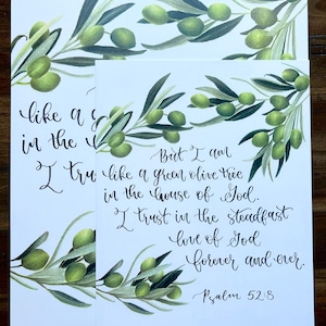 Psalm 52:8 Olive Branch art print