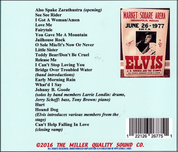 エルヴィス・プレスリーの最後のコンサート ～ 1977年6月26日 - Etsy 日本