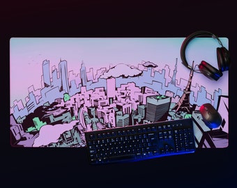 Persona 5 Mousemat | Loading Screen Tokyo Shibuya | Neon Persona 5 Coffee Mousepad | Unique Gift for JRPG Gamer | Gamer Gift