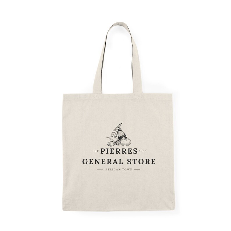 Bolsa de mano de la tienda general de Stardew Valley Pierres / Bolsa de Stardew Pelican Town / Bolsa de mano SDV con estética de granjero vintage / Regalo único para jugadores imagen 2