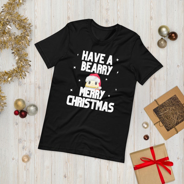 Have A Bearry Merry Christmas | Merry Christmas Pun | Persona 4 Inspired Xmas Tee | Gamer Gift Idea | Teddie Shirt