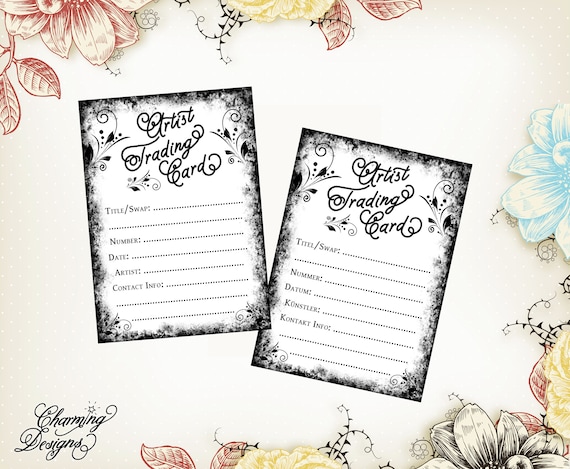 ATC Back Sides Artist Trading Card Label Digital Download - Etsy