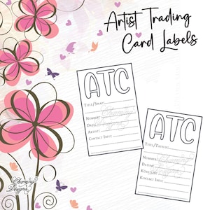 ATC Back Sides, Artist Trading Card Label, Digital Download, Digital Stamp, Printable Template For ATCs