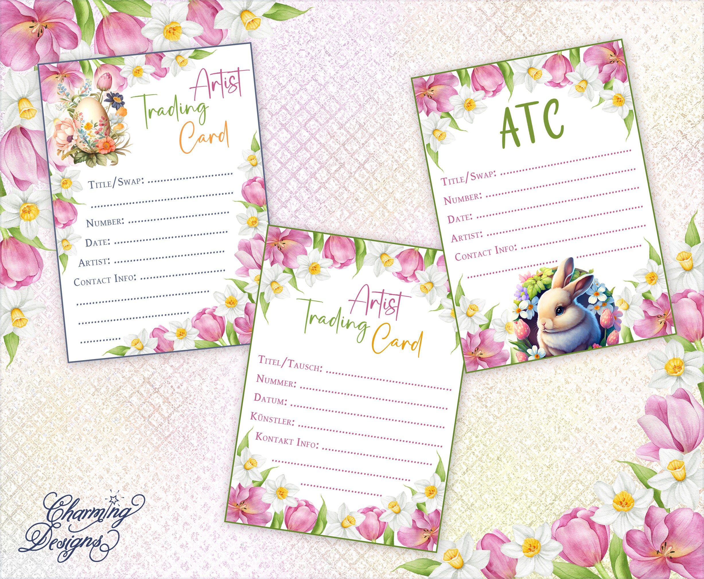 Spring ATC Back Sides Easter Artist Trading Card Label - Etsy
