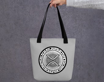 XRP Crypto Black and White Women Tote bag Purse