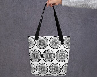 XRP Crypto Cryptocurrency Black and White Women Tote bag purse