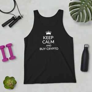 Keep Calm and Buy Women es Graphic Cryptocurrency Crypto Gym Sport Tank Top