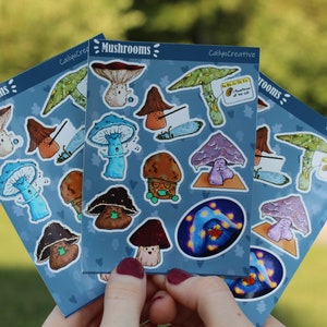 Feuilles d'autocollants champignons imparfaits I Stickers faits maison mignons I Biologie I Amateurs de champignons I Champignons kawaii I Packs d'autocollants I Champignons mignons