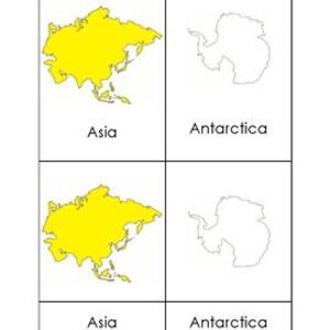 Continents of the World 3-part Card Set - Etsy