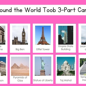 Around the World Safari Toob 3-Part Card Set Digital File