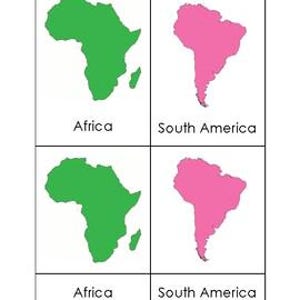 Continents of the World 3-part Card Set - Etsy