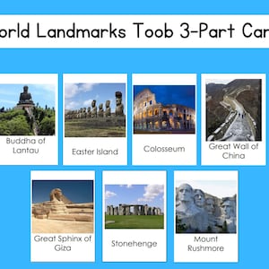 World Landmarks Safari Toob 3-Part Card Set Digital File